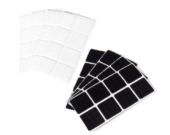 Hook and loop adhesive squares stick-on fastener patches self-adhesive hook and loop square fasteners
