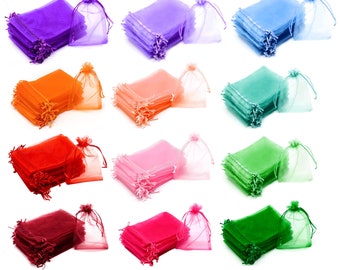 Small organza drawstring mini wedding favor bags, Mini sheer organza party favor bags bags drawstring organza pouches.