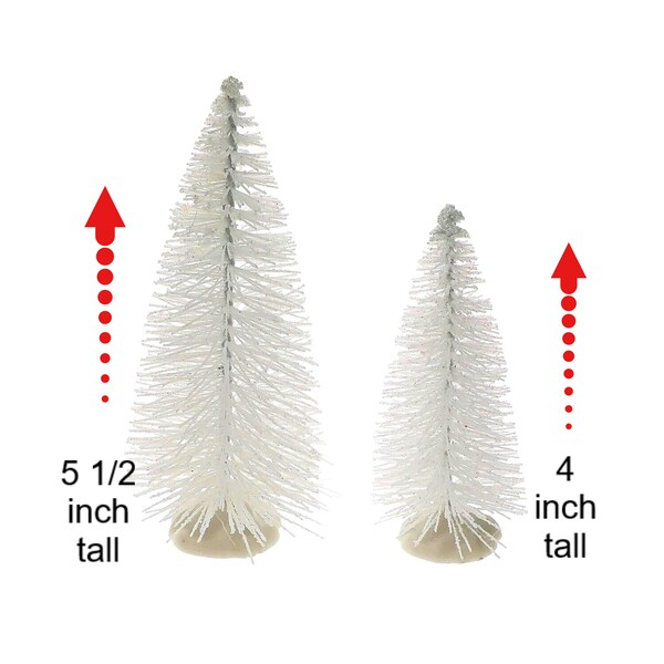 5 inch mini trees Frosted white Christmas village dollhouse pine trees 4 inch Flocked white diorama Christmas mini pine trees,