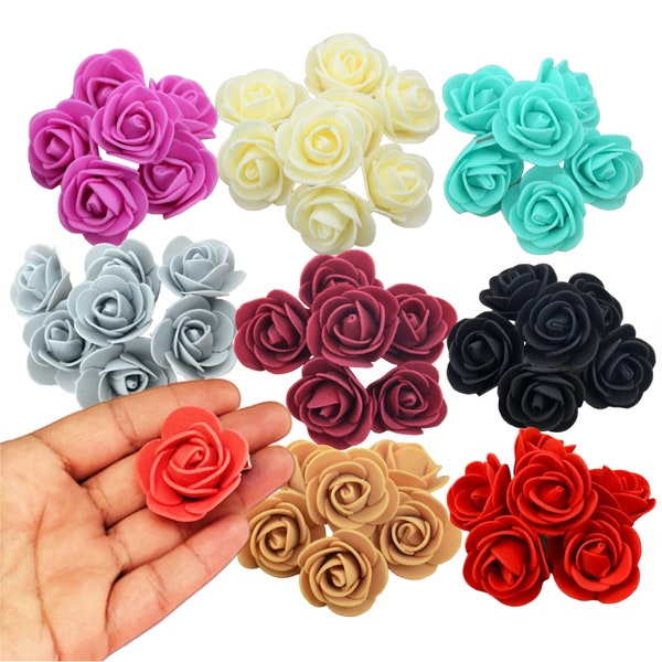 Foam Roses Mixed Colors Small Foam Flowers for DIY Crafts 1.5 inch Artificial Fake Roses