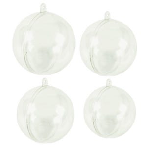 Fillable clear ornament balls 70mm 80mm 90mm 100mm, Transparent plastic ornaments 3inch 4inch fillable hanging ornament balls for DIY crafts