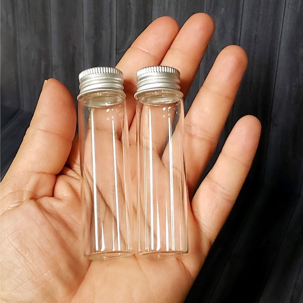 20ml glass jar with screw lid apothecary glass jar container with screw top, 20 ml glass spice jar with aluminum cap glass tubes