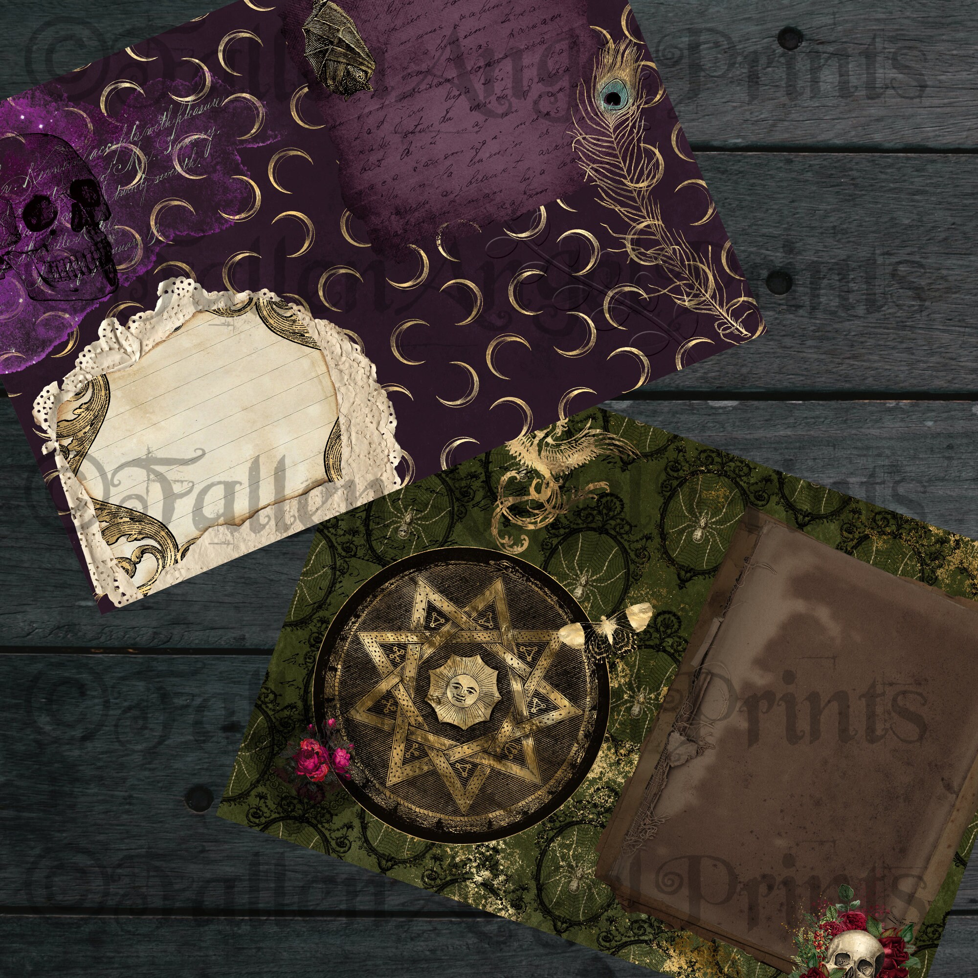 Vintage Grimoire Digital Junk Journal Pages - Etsy