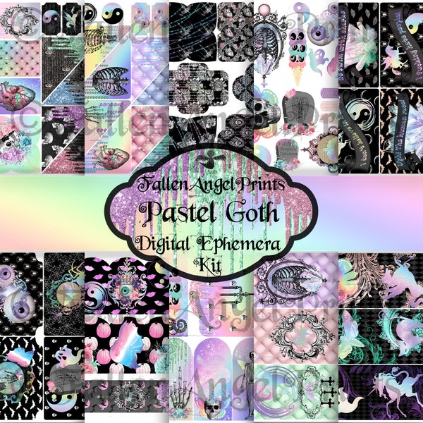 Pastel Goth Digital Ephemera Kit