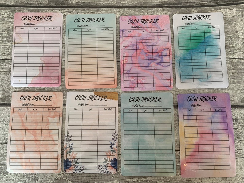 A6 Budget Binder Cash Tracker Sheets - Laminated, Pack of 5 image 1