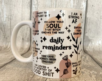 Mug Affirmations quotidiennes Sweary/Affirmations quotidiennes/Cadeaux pour elle/Cadeaux positifs/Rappels quotidiens