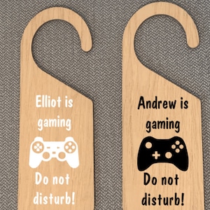 Accroche-porte personnalisé pour joueur - plaque de porte de jeu/accroche-porte pour enfants/ne pas déranger/panneau de porte de chambre à coucher/panneau de salle de jeux/panneau de jeu