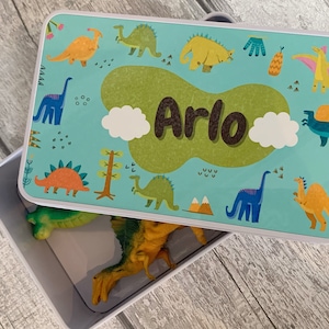 Personalised Dinosaur Tin, Boys Storage Tin, Bedroom Storage, Toy Storage, Dinosaur Accessories, Dino Decor,