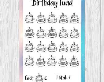Birthday Fund Savings Challenge Sheet/Cash Stuffing Challenge/Savings Sheets/A6 Binder/Budget Planner Sheets/Birthday Savings