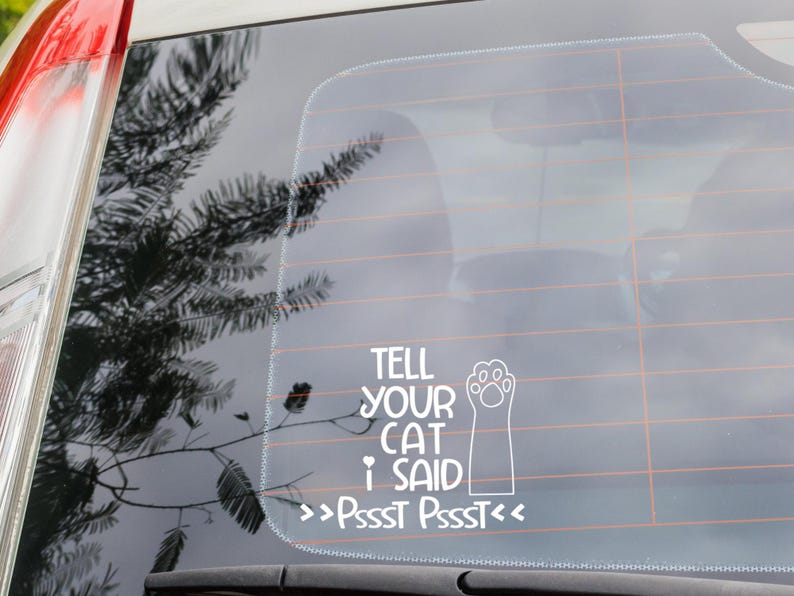 Tell Your Cat I Said Psst Psst Car Vinyl Sticker - Various Designs ...
