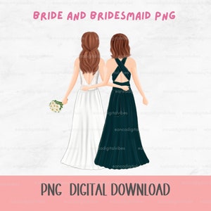 Bride and bridesmaid png, bride png , wedding png,  wedding clipart, bridesmaid gifts, bride clipart