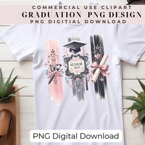 Senior 2025 Graduation PNG: Coquette Bow Design (Digital Download)