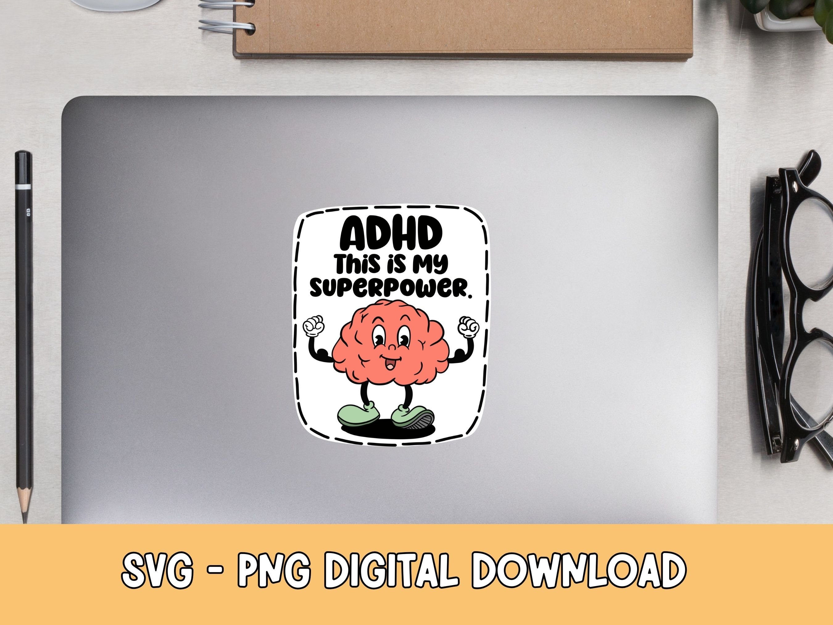 ADHD Svg Png Sticker and Tshirt Design for Heat Transfer and Print on ...
