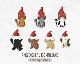 Dog christmas png  dog clipart dog clipart christmas cute christmas dog cute christmas card Christmas decal