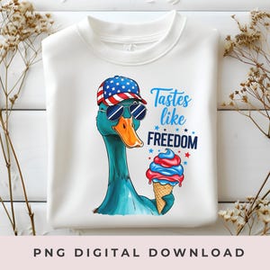 Funny Duck 4th of July PNG: Patriotic Sublimation (Digital Download)