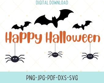 Happy Halloween Svg, Png, Jpg, Dxf, Halloween Fall  Shirt Design, Fall Design  Svg,  Svg, Kids Svg, Cricut