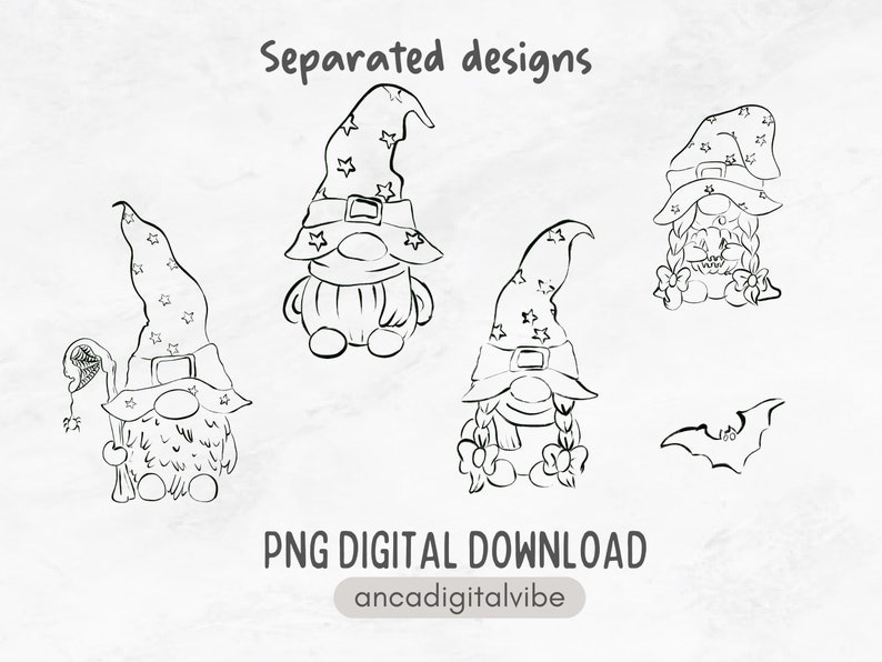 Spooky Gnome Bundle Png Halloween Gnome Halloween Ffamily - Etsy
