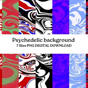 Padrões psicodélicos, papéis digitais psicodélicos abstratos coloridos, 12"x12", comercial, fundo psicodélico