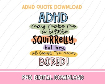 ADHD PNG  design for stickers, mug and T shirt making, Heat transfers