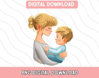 Mom and Son -Boy Mama-Mothers day gift- Mom of boy-Mama clipart- boys sublimate designs download-PNG files-Gift for a mother-Gift for her
