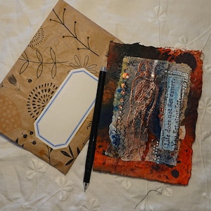 biglietto d'auguri fatto a mano, biglietto per appunti, cartolina postale, mini diario, LETTERBOOK #4, collage multimediale misto, opuscolo, diario spazzatura, speciale