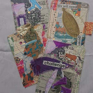 Etichette ECCENTRIC EMBELLISHED JOURNAL #2, carte da diario collage, fatto a mano, carta vintage, ispiratore, riciclato, diario spazzatura, etichette regalo