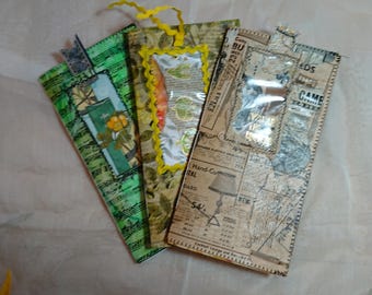 handmade journal/traveller&#39;s notebook insert, standard, fauxdori junk journal, green yellow beige, present for journaller, I USED TO BE #123