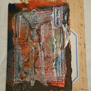 handgemachte Grußkarte, Notizkarte, Briefkarte, Mini-Tagebuch, BRIEFBUCH Nr. 3, Mixed-Media-Collage, Broschüre, Junk-Journalling, Spezial