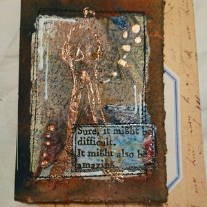 tarjeta de felicitación hecha a mano, tarjeta de notas, carta, mini diario, LETTERBOOK #1, collage de medios mixtos, folleto, diario basura, especial