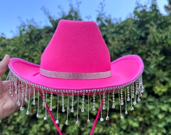 8932 Cowboy Hat For Women And Men Pink Western Sparkly Cowgirl Hats Rhinestone Cowgirl Hat Women main image 2