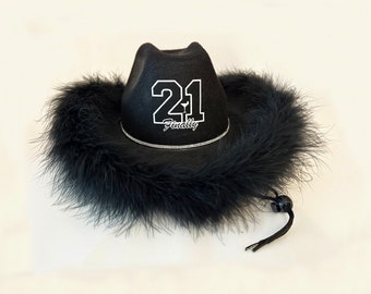 Finally 21 Cowgirl Hat, 21st Birthday cowboy hat, customizable.