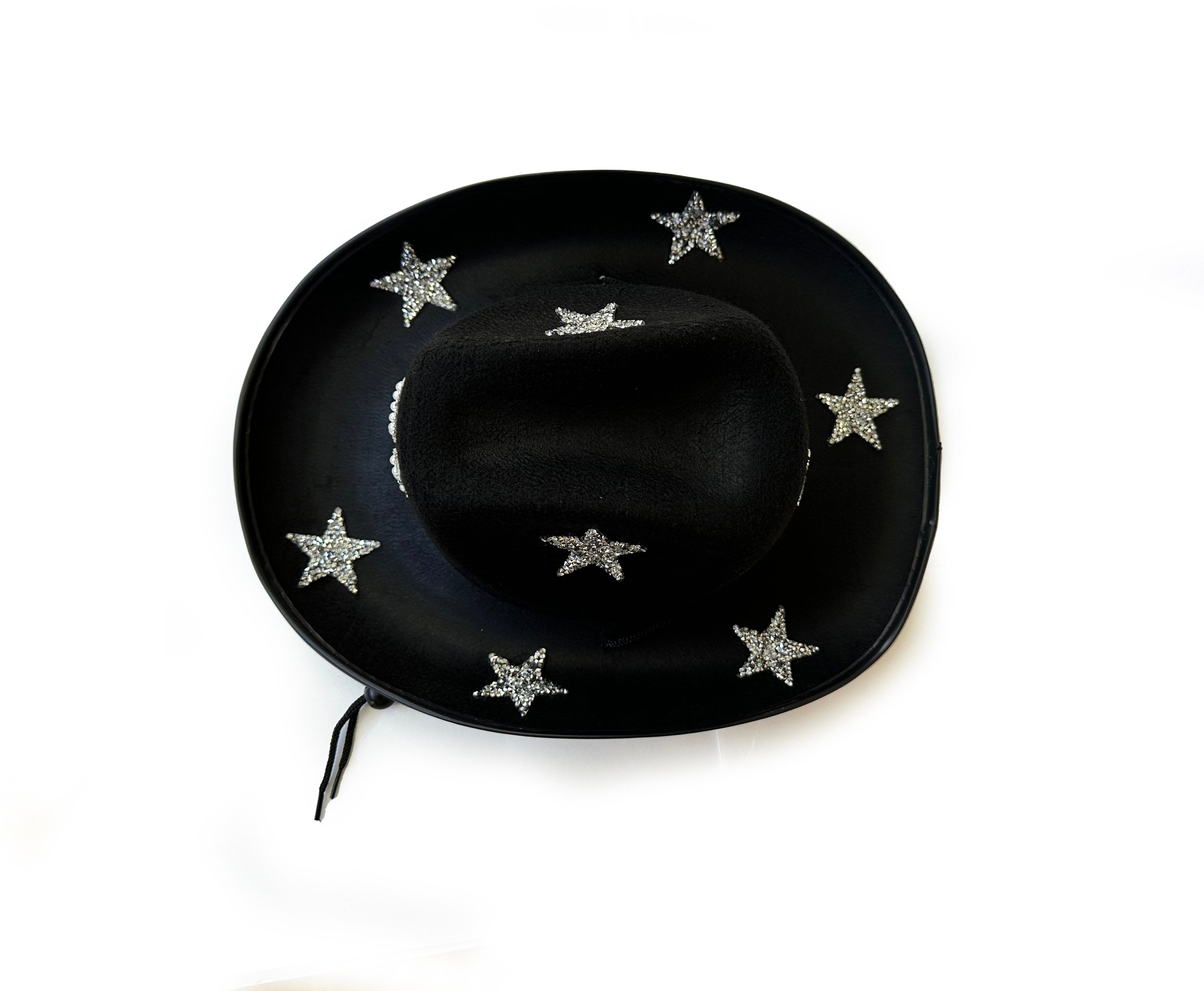 Cowboy Hat with Wide Brim 21st Birthday Party Accessory Sparkly One Size 8527 Rhinestone Cowgirl Cowboy Hat Shiny Wide Brim For Party main image 2