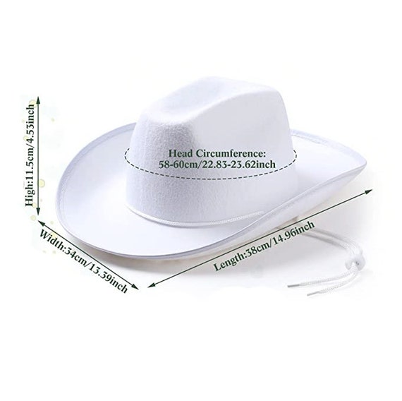 White Doll Cowboy Hat With Pink Ribbon Rhinestone Star