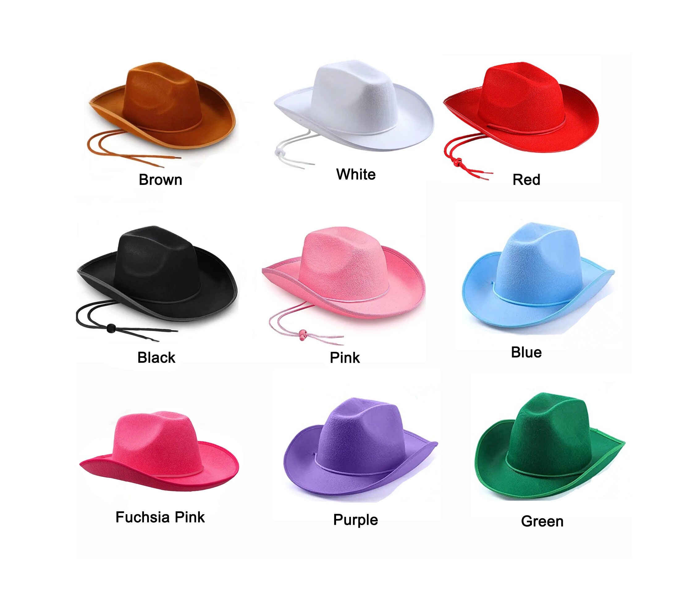 6174 Women\'s Glitter Faux Felt Cowboy Hat Set For Western Party Costume(us, Keilin DIY Rhinestone Cowboy Hats for Women Western Felt  main image 4
