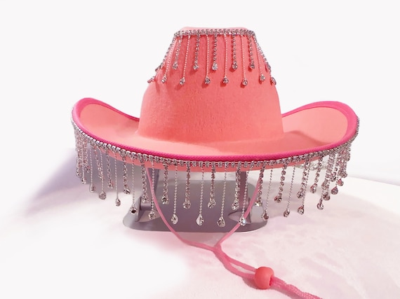 Pink Cowboy Hat, Bridal Shower Hat, Cowboy Wedding, Disco  display picture 2
