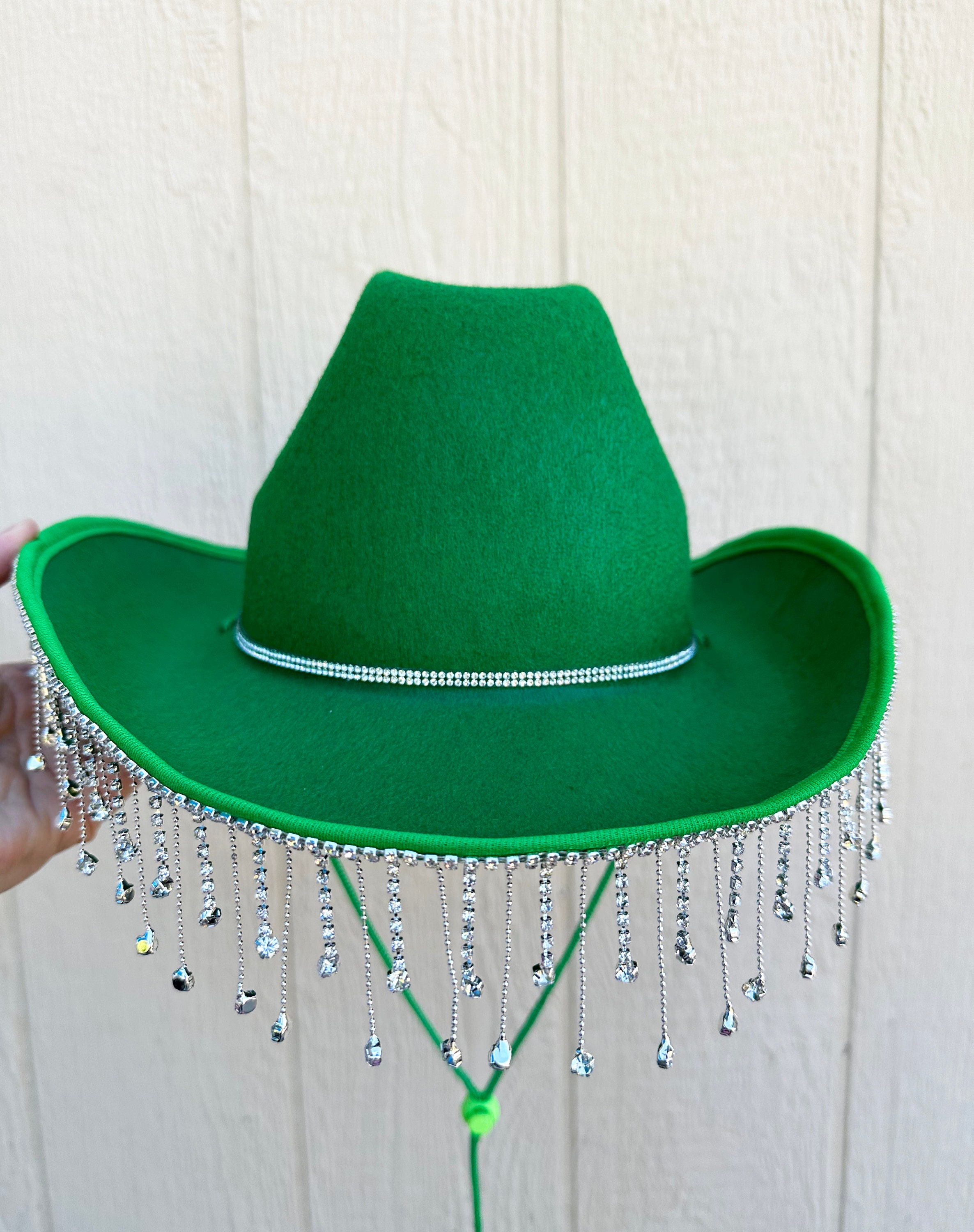 Frances Valentine Canvas Fringe Hat Green Eric Javits Lime Green Sun Hat - Foxy Couture Carmel main image 2