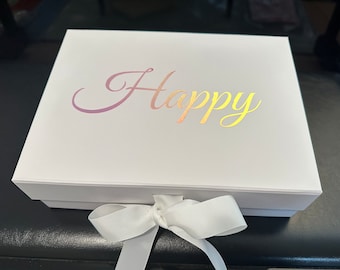Gift box With Magnetic & Ribbon,Personalized Gift Box,Bridesmaid Proposal,Groomsman box, keepsake box,Birthday Gift box