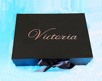 Magnetic Gift Box With Ribbon, Personalized Gift Box, Personalized Bridesmaid Gift Box,Groomsman box, Bridesmaid Proposal, Birthday Gift box