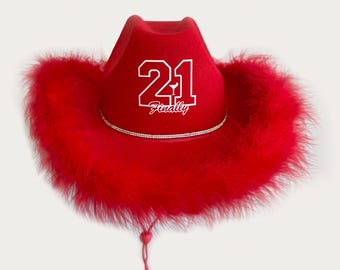 Custom Finally 21 Cowgirl Hat, 21st Birthday cowboy hat for Women Men Teen.