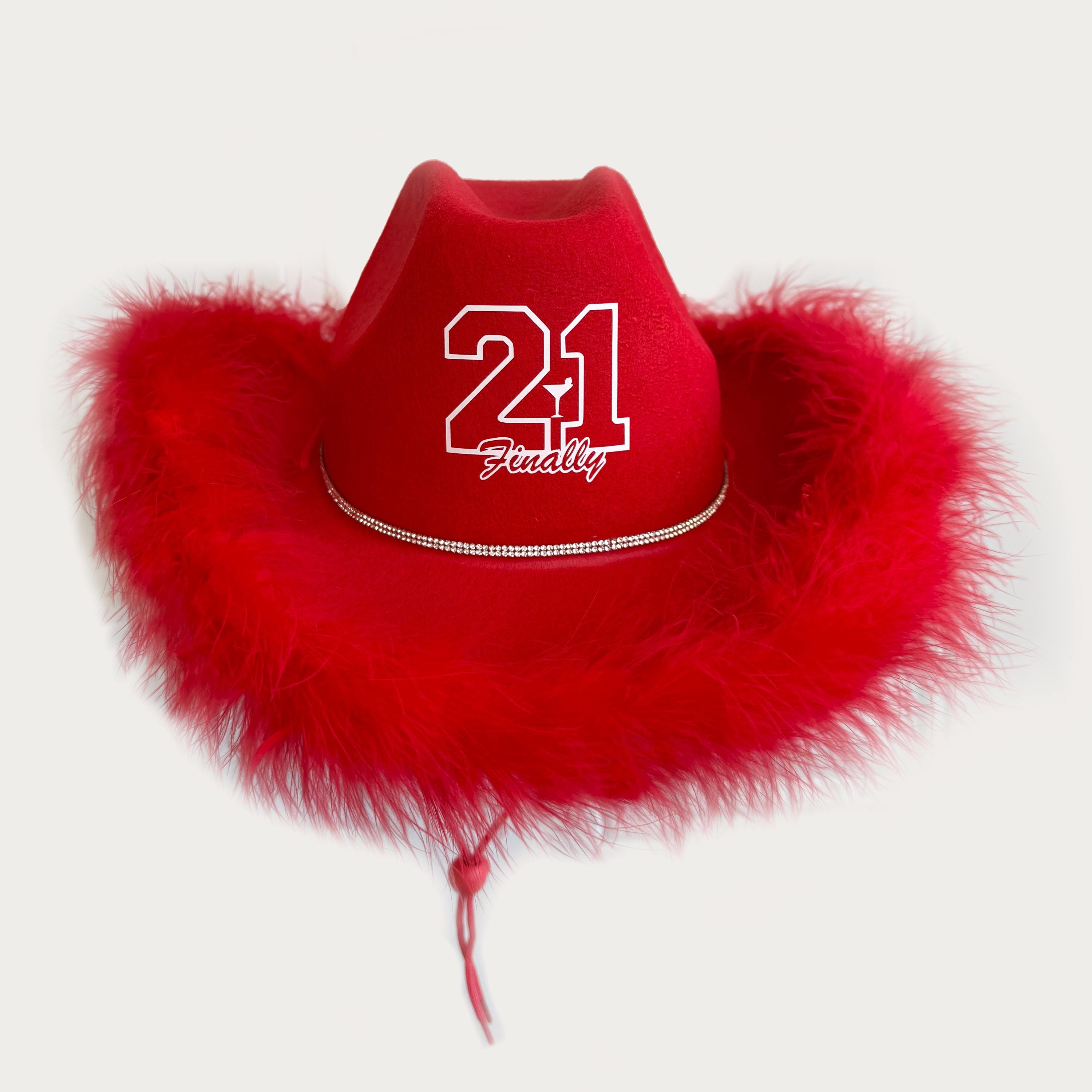 Custom Finally 21 Cowgirl Hat, 21st Birthday Cowboy Hat for  display picture 3