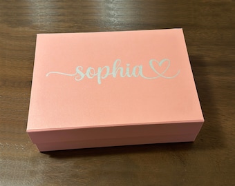 Personalized Magnetic Gift Box, Bridesmaid Proposal Box, Custom Design (10x7x2.75)