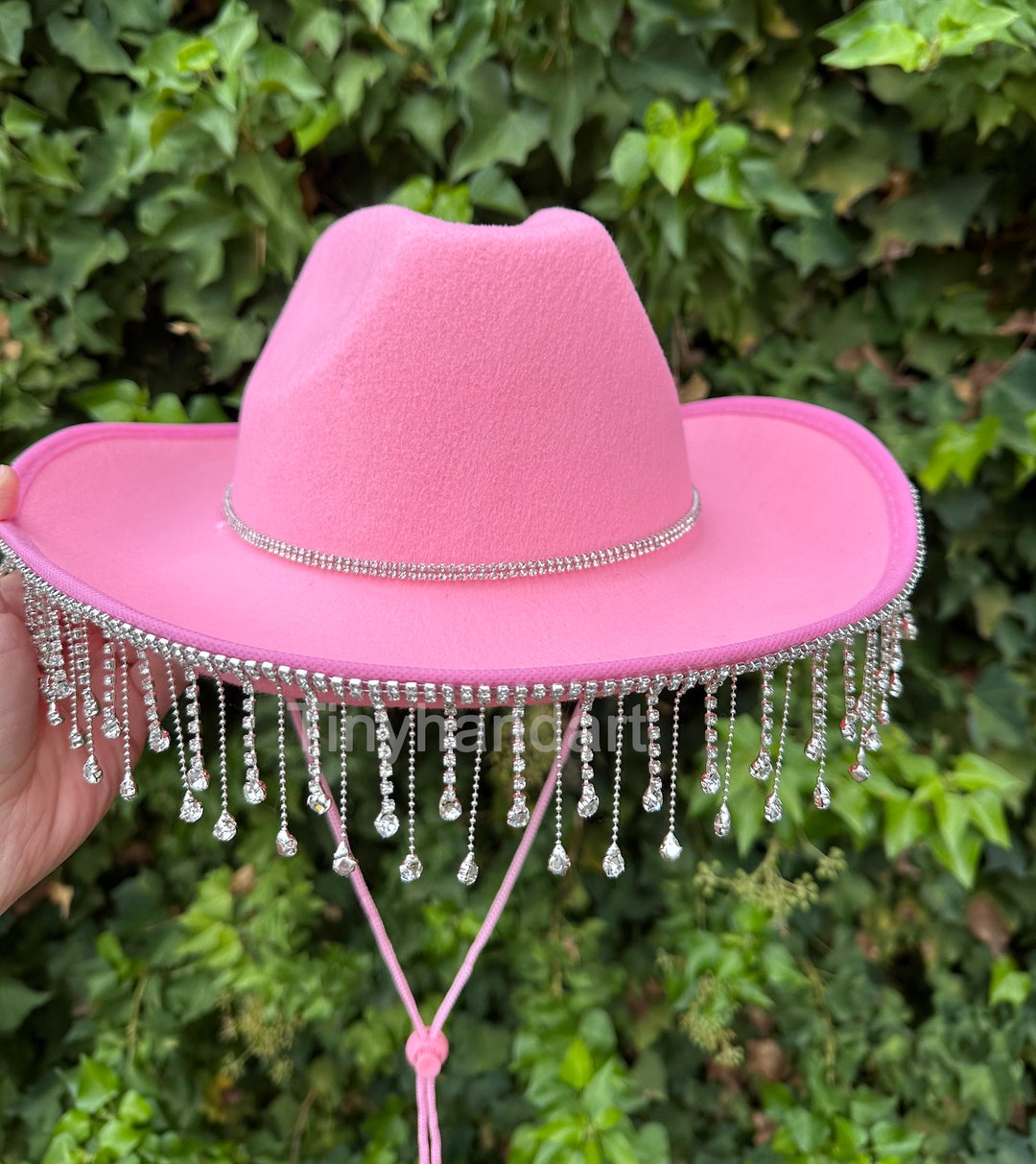 Pink Bride Hat Bridal Shower Hat Cowboy Wedding Pink Bride Etsy