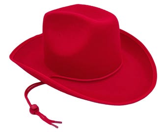 Red cowboy hat Western Cowgirl hat Nashville Concert Party Christmas hat Gift bachelorette party