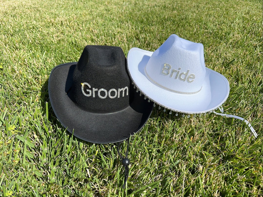 Bride & Groom Cowboy Hat, Wedding Party Hat,nashville Bachelorette