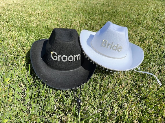Bride & Groom Cowboy Hat, Wedding Party Hat,nashville  display picture 2