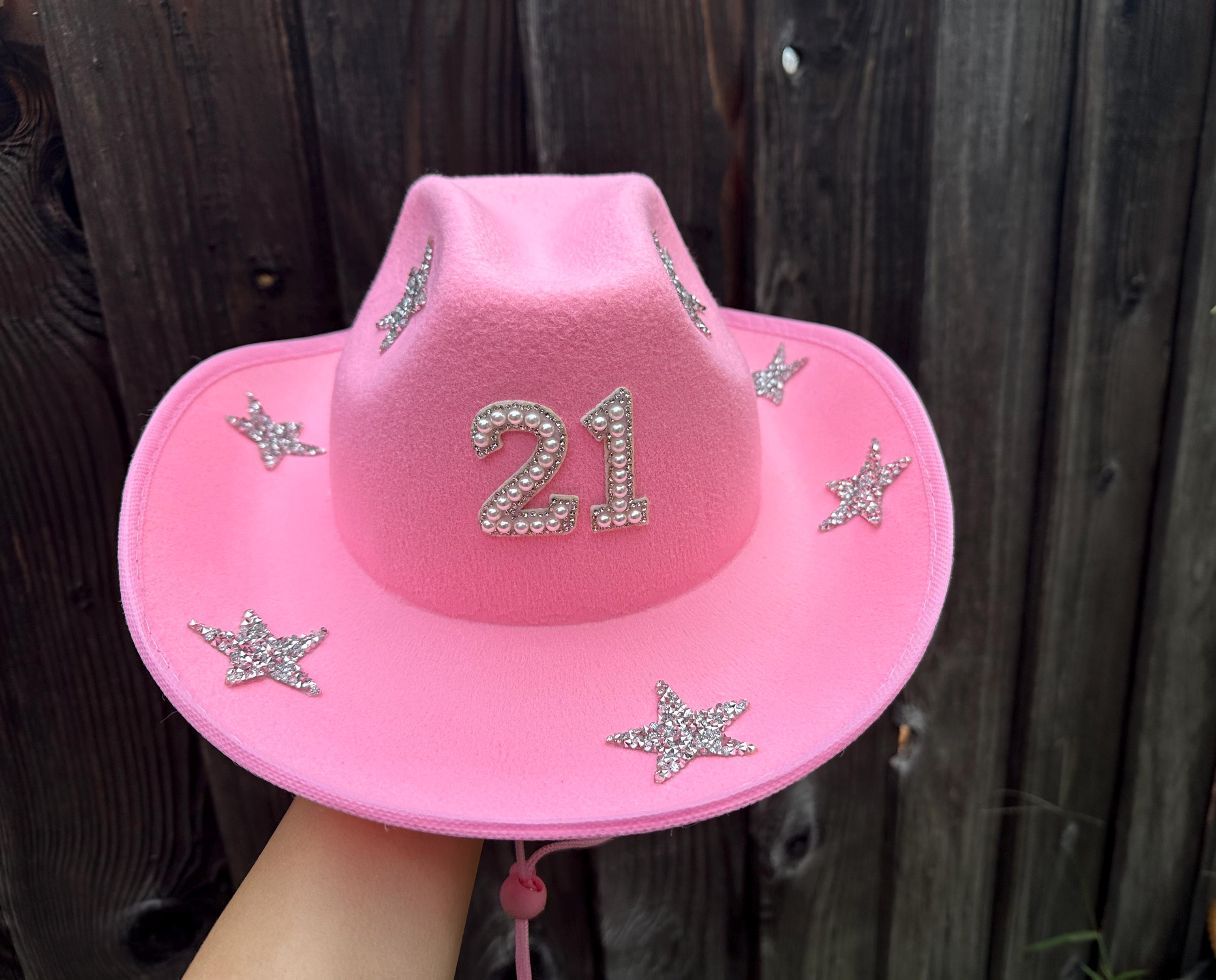 Custom Black 21 Birthday Cowboy Hat,rhinestone Star Cowboy  display picture 2