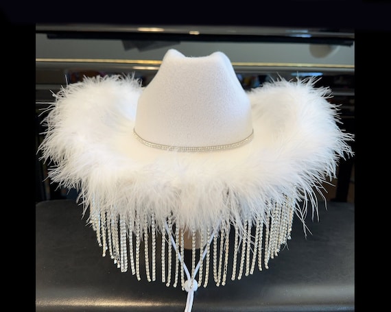 Diamond Rhinestone Fringe Cowboy Hat, Rhinestone Cowgirl Hat  display picture 2