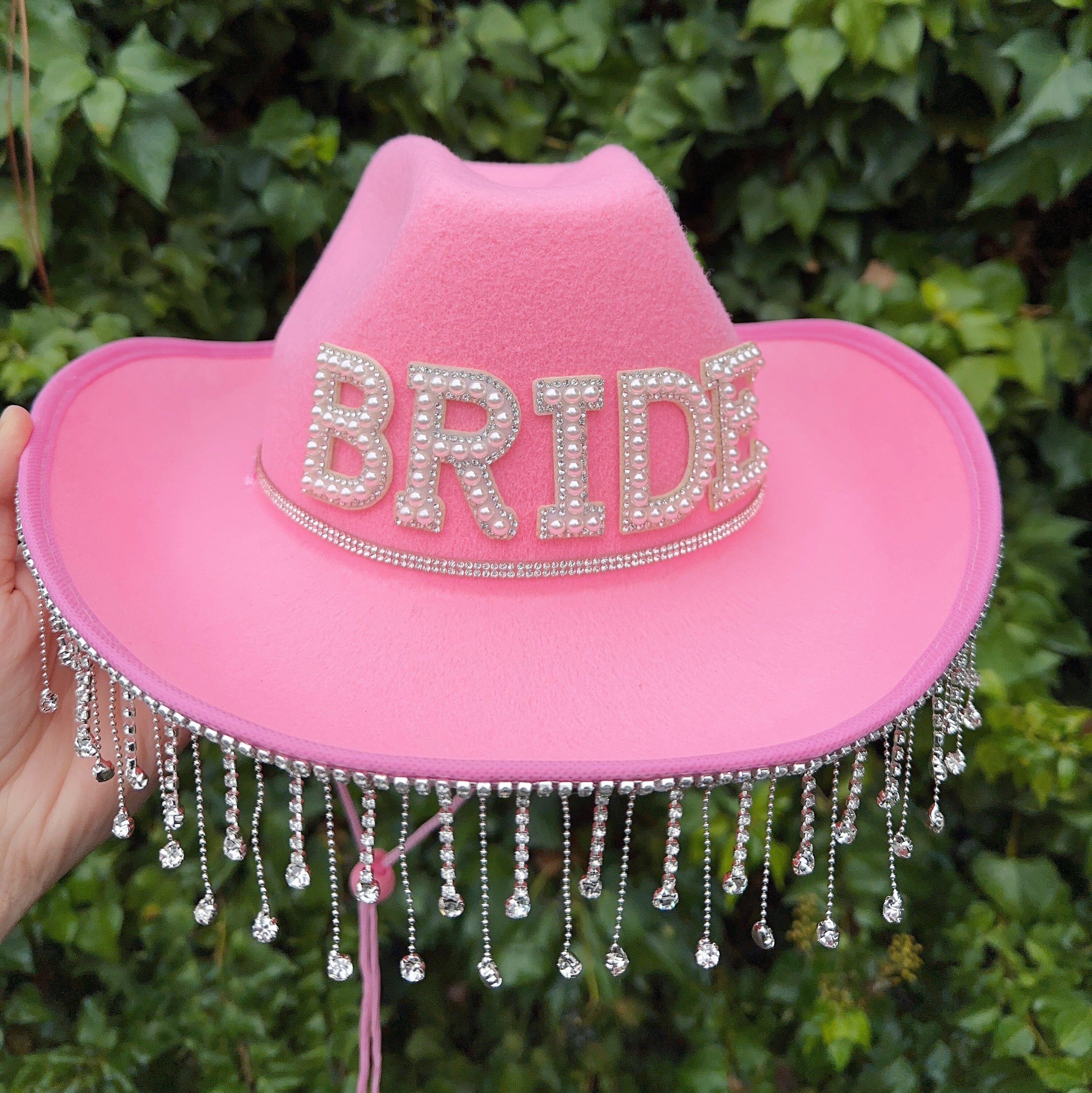 Mrs.bride Rhinestone Fringe Cowgirl Hat, Nashville 