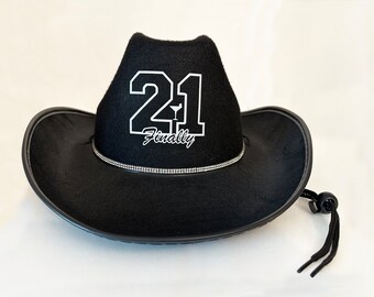 Finally 21 Cowgirl Hat, 21st Birthday cowboy hat