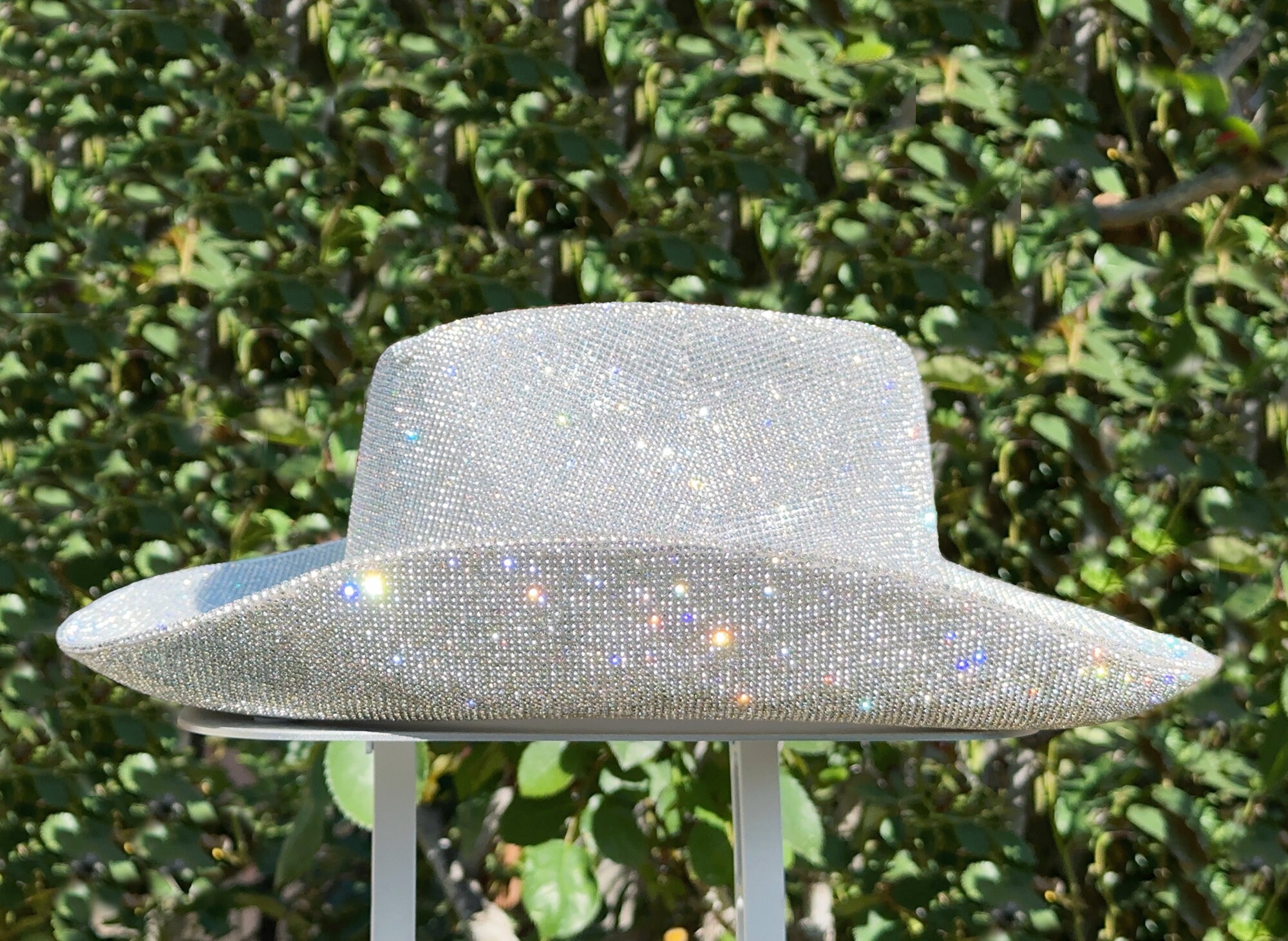 Rhinestone Cowgirl Hat, Fully Covered White Crystals  display picture 1